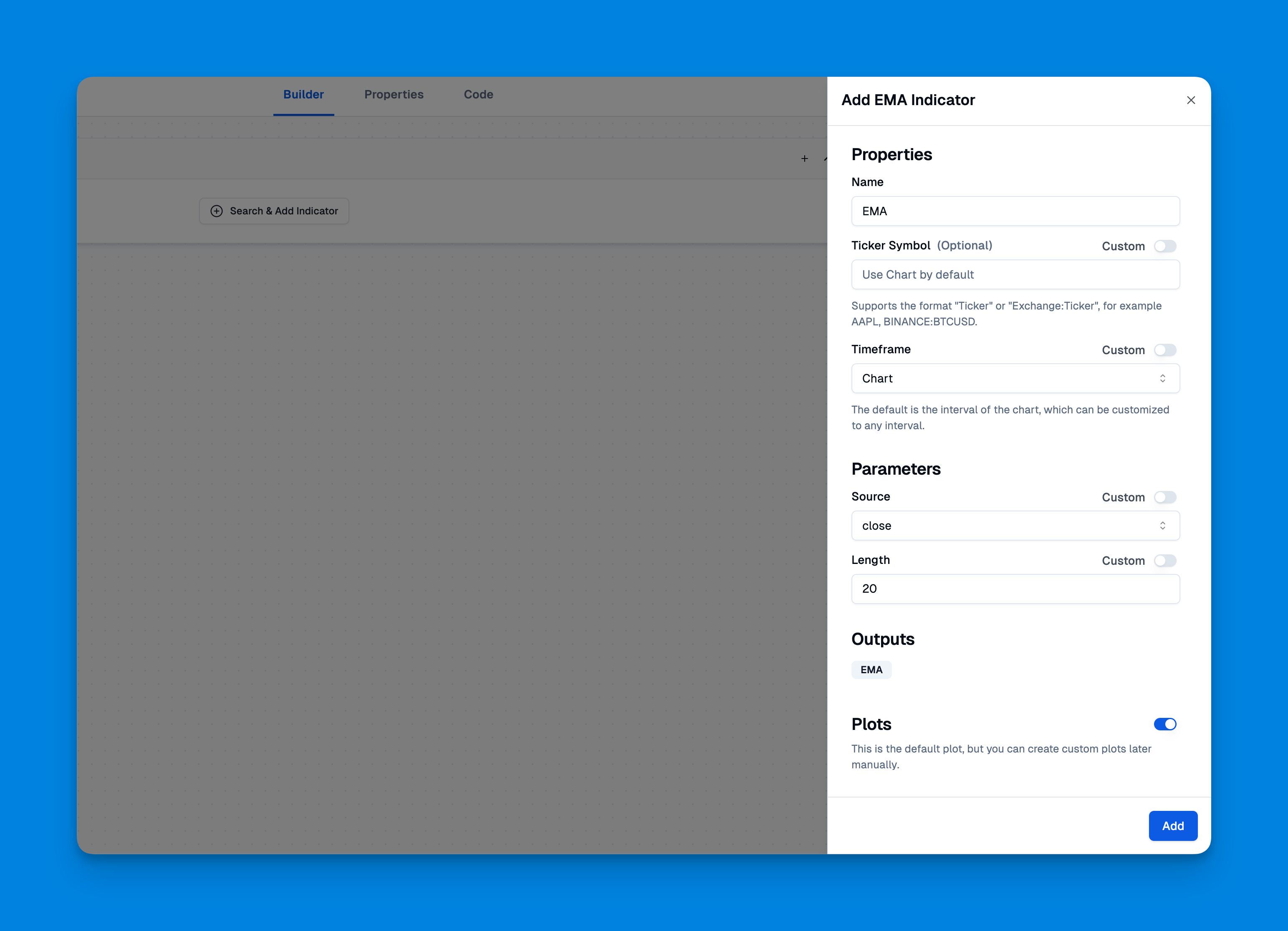 Add EMA Cross Indicator using Pineify