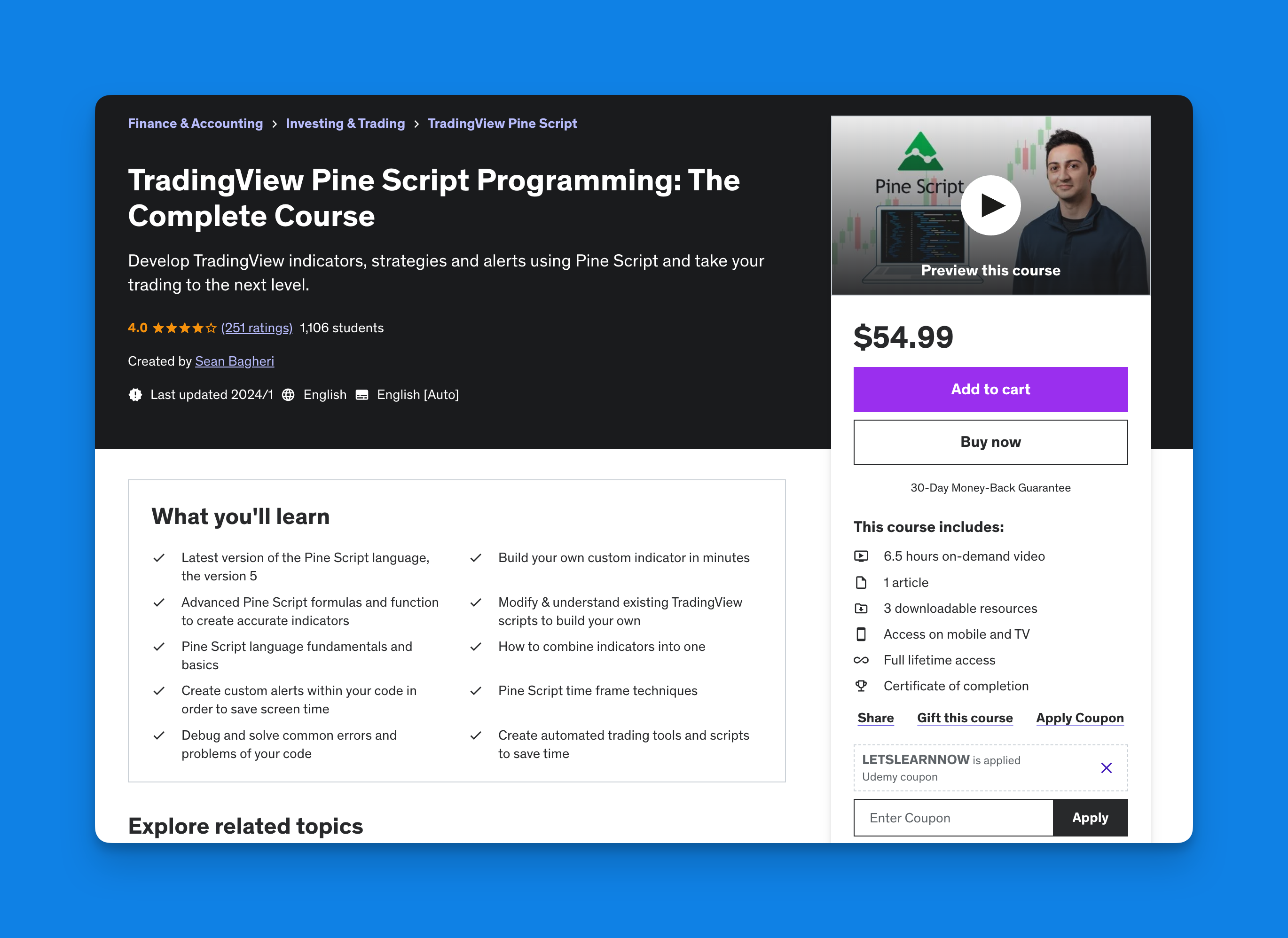 TradingView Pine Script Programming: The Complete Course