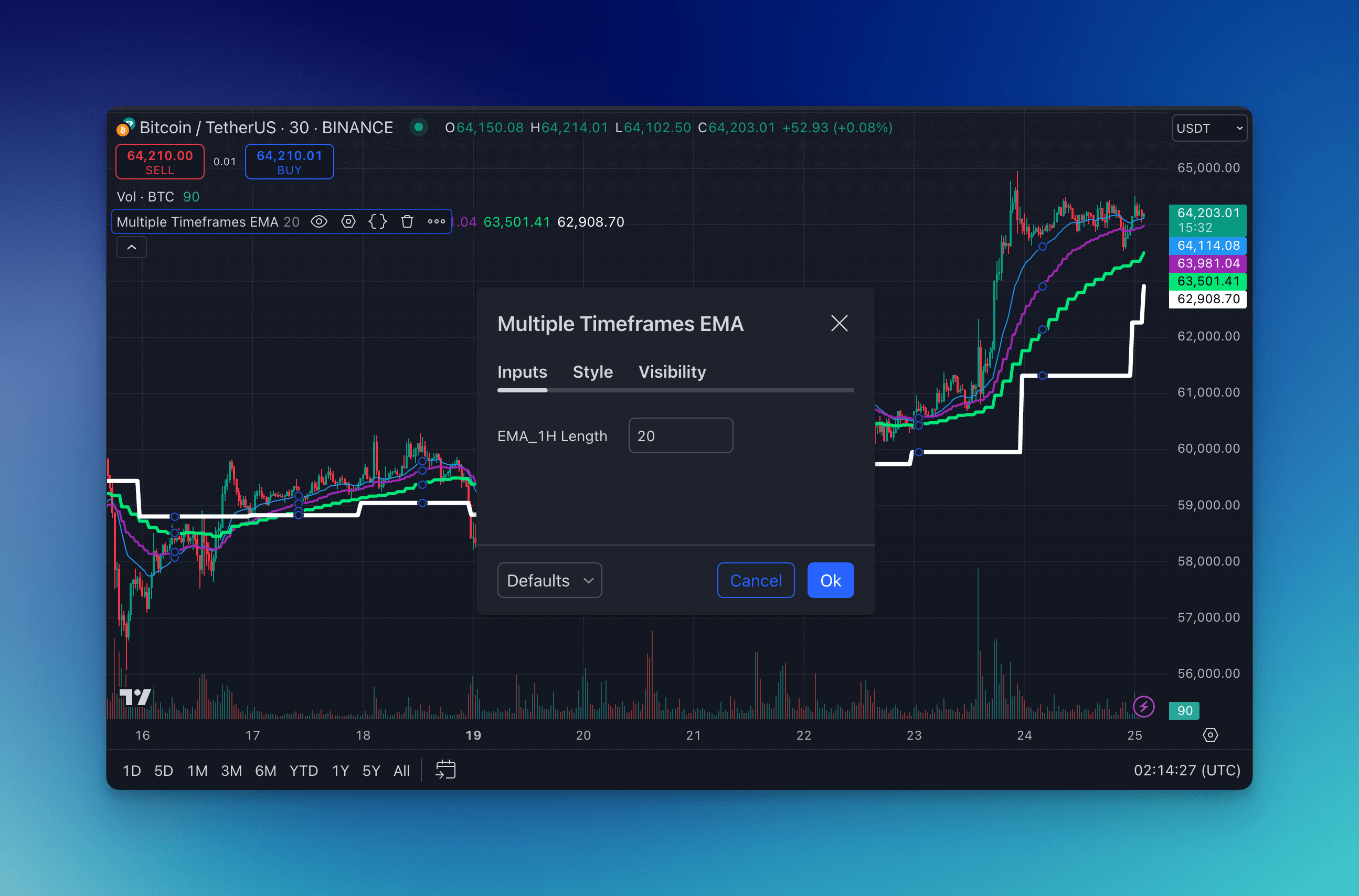 TradingView Settings Custom Input