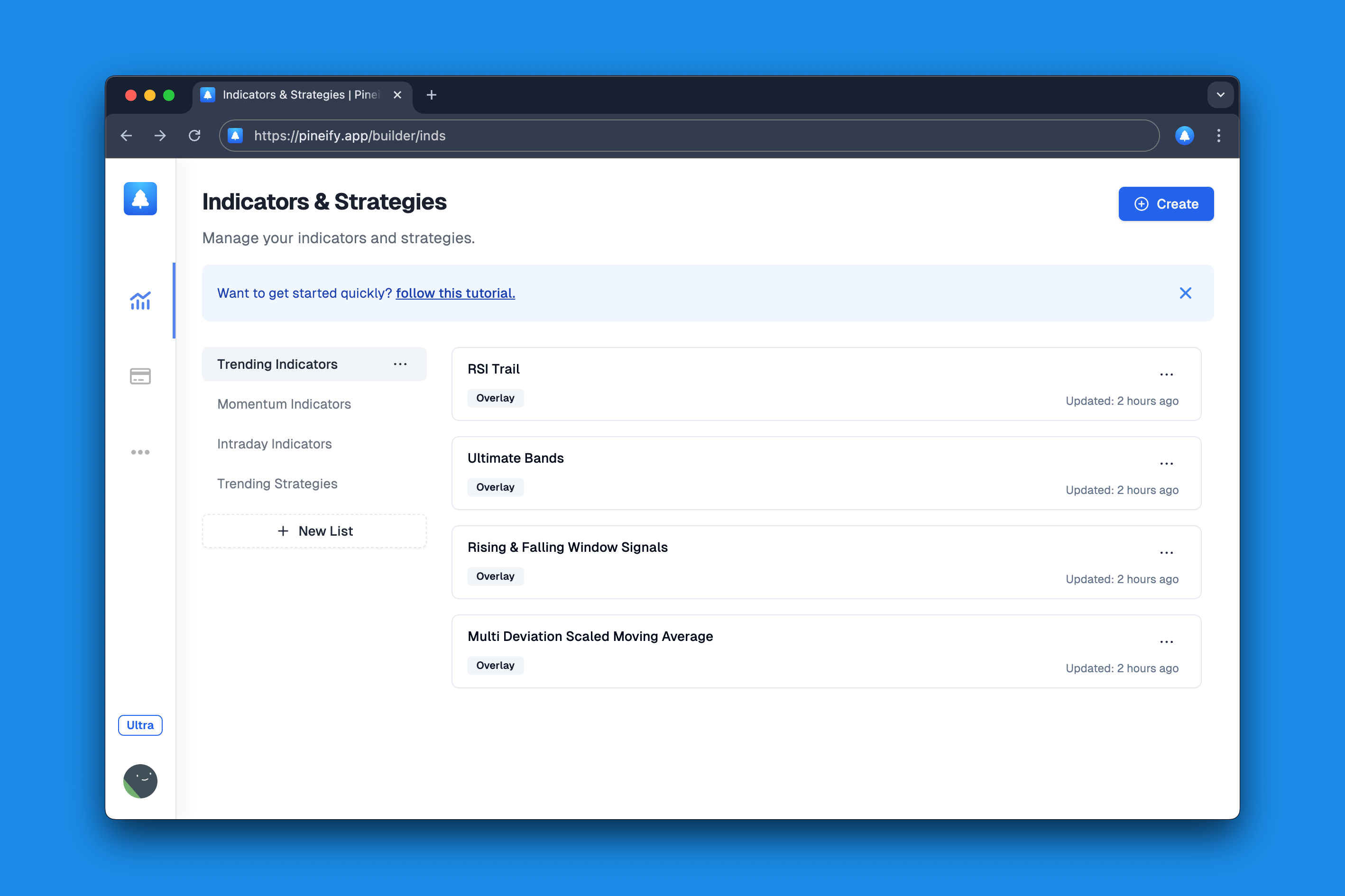 Manage Indicators and Strategies on Pineify
