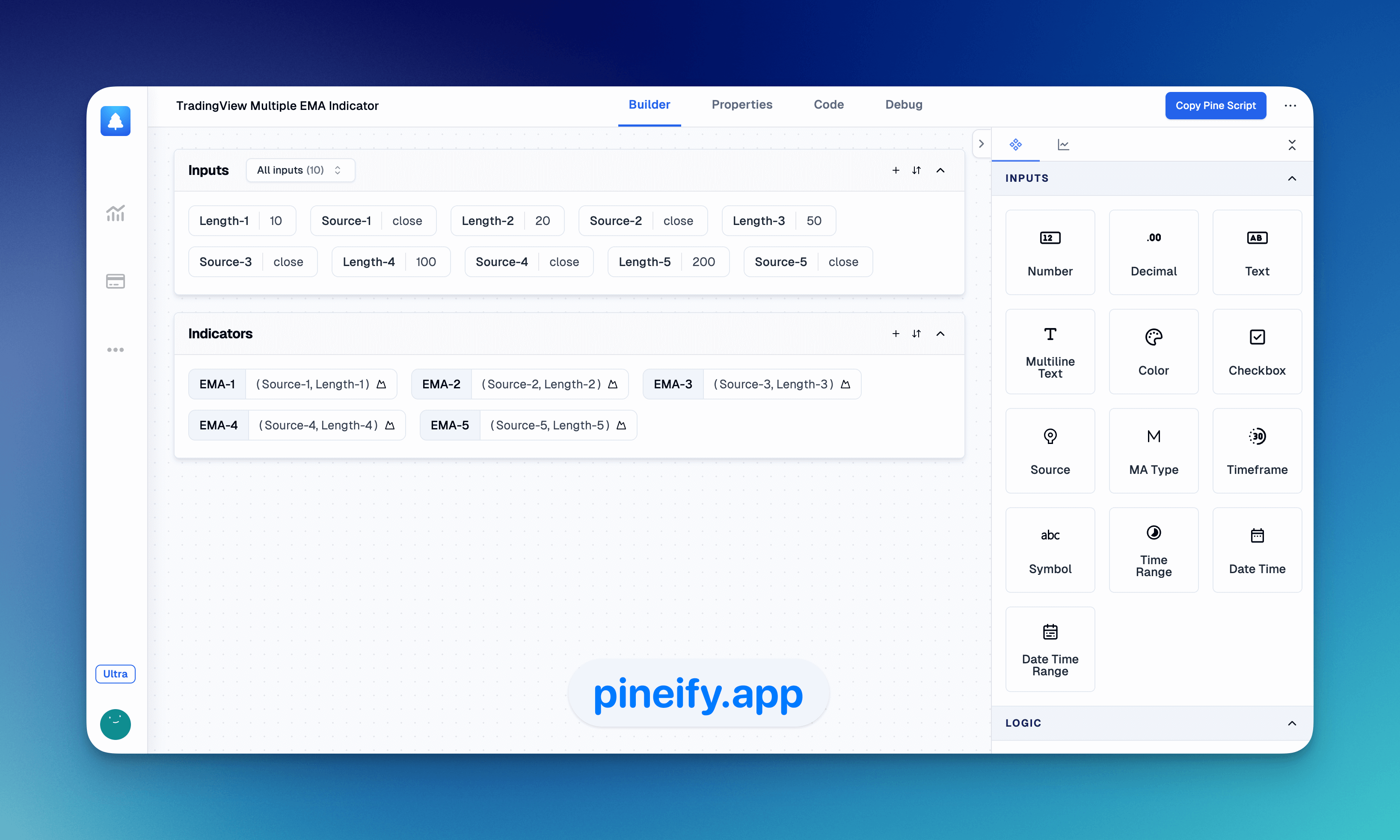 TradingView Multiple EMA Indicator - Pineify (Pine Script Generator)