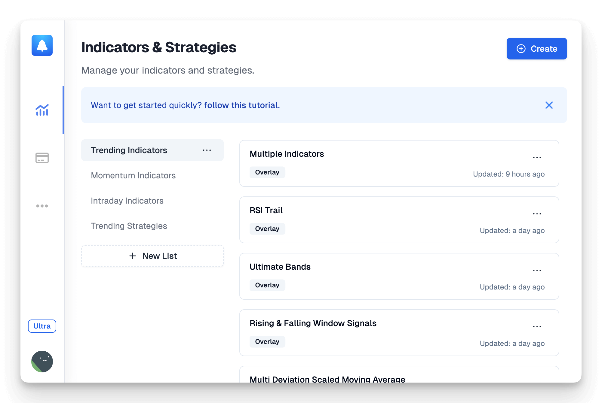 Manage your indicators and strategies